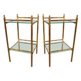 Pair of Brass Sofa End Tables